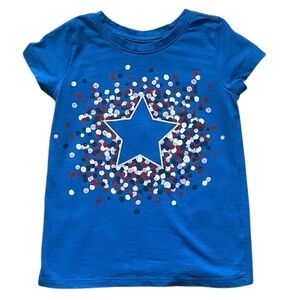 Lightning Bug cotton blend blue star graphic design Boys T-shirt 2T